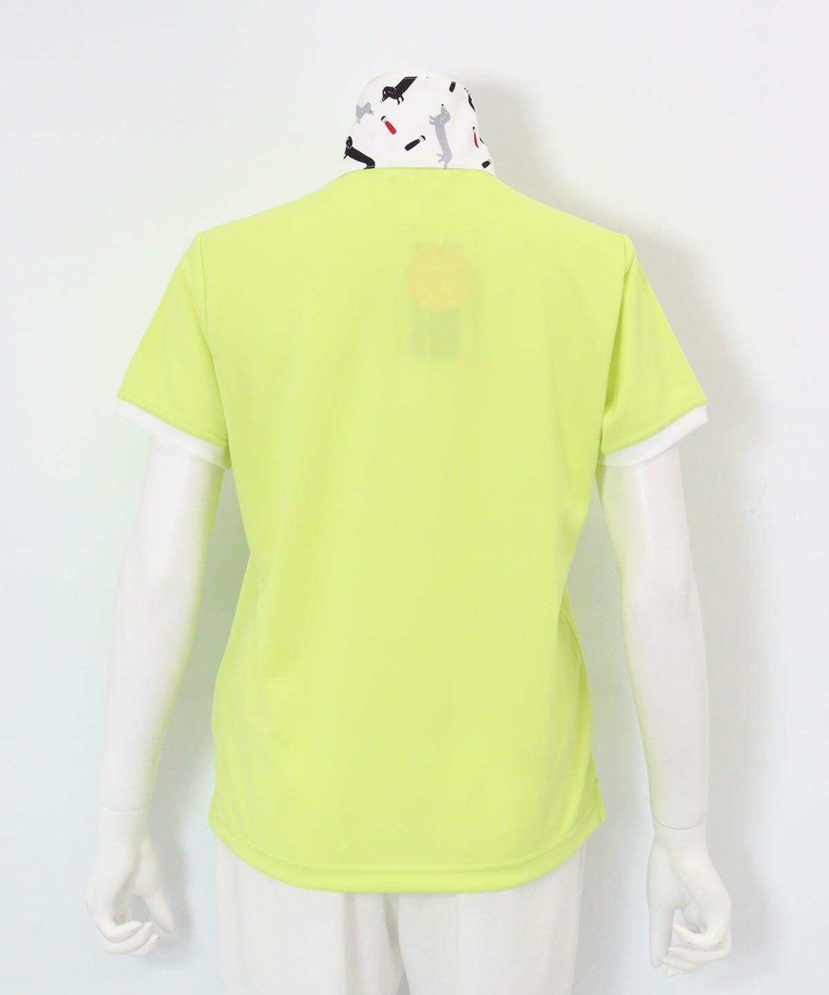 UV速乾ポイント刺繍ポロシャツ(イエロー)後ろ