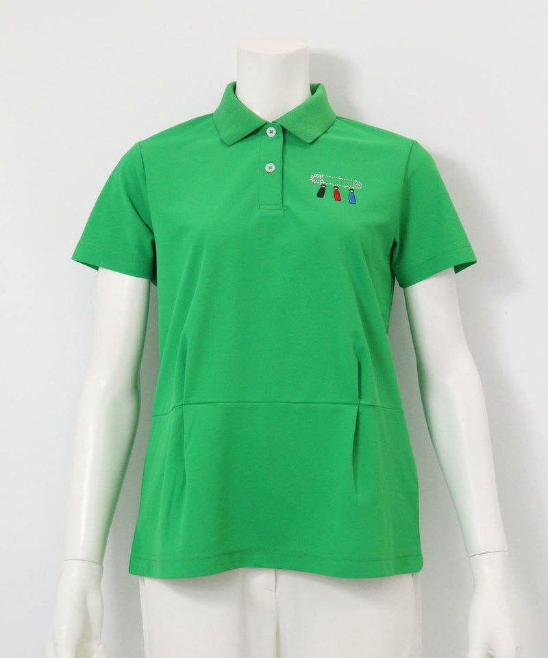 襟裏プリント速乾ポロシャツ(グリーン)
