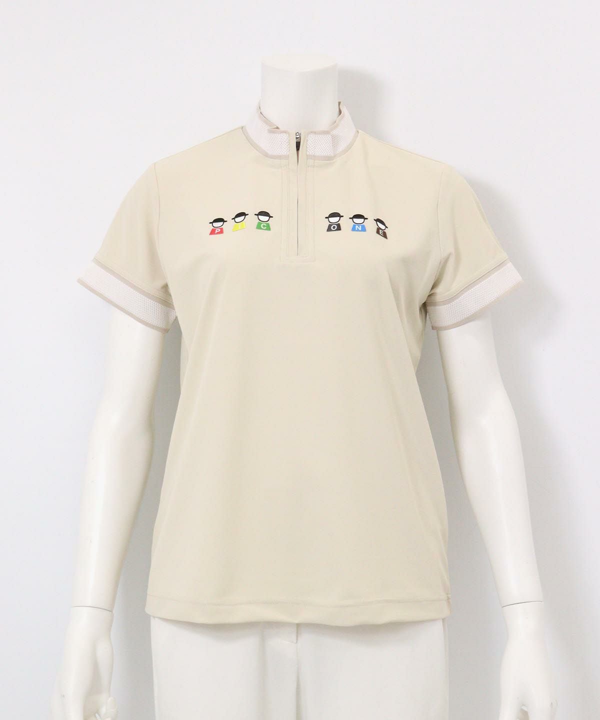 ハーフジップ速乾プルオーバー(ベージュ)