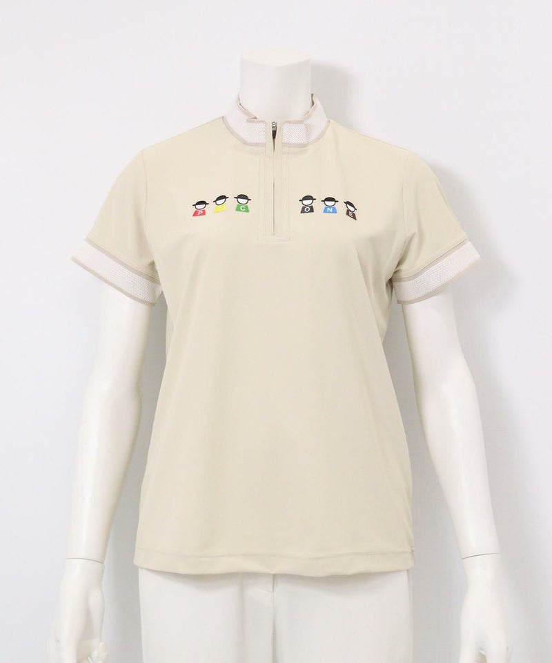 ハーフジップ速乾プルオーバー(ベージュ)