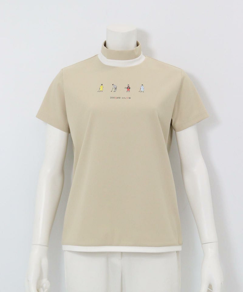 ゴルフピコプリントUV冷感プルオーバー(ベージュ)