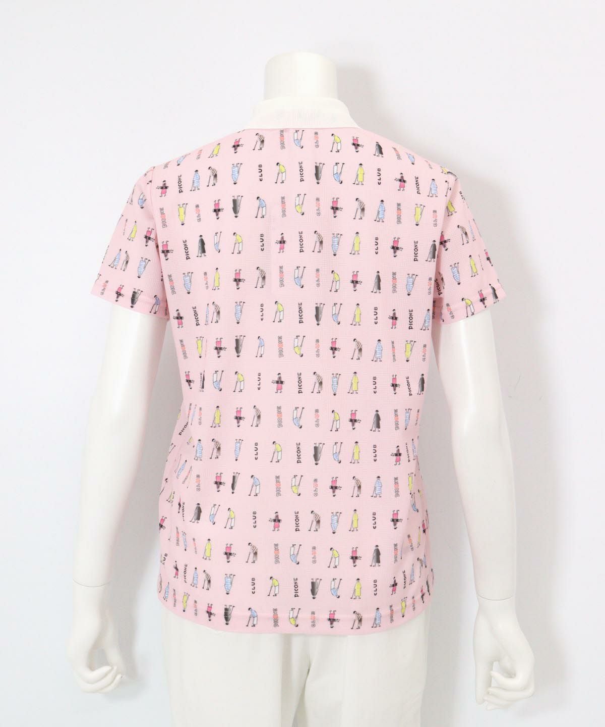 UV総柄ポロシャツ後（ピンク）