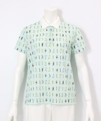 UV総柄ポロシャツ(ライトグリーン）