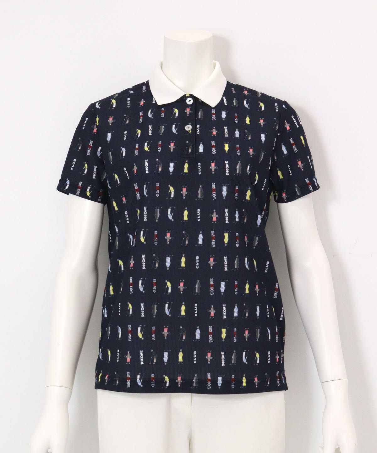 UV総柄ポロシャツ（ネイビー）