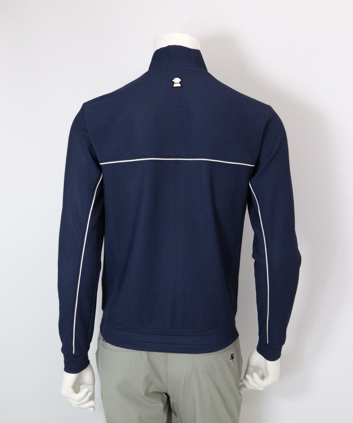 【メンズ】UVパイピングブルゾン後（ネイビー）