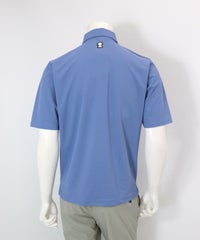 【メンズ】速乾プリントポロシャツ(ライトブルー)後ろ