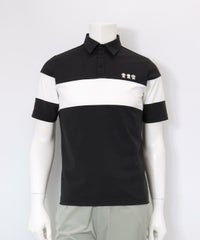 【メンズ】UV冷感バイカラーポロシャツ(ブラック)
