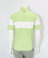 【メンズ】UV冷感バイカラーポロシャツ(ライトグリーン)後ろ