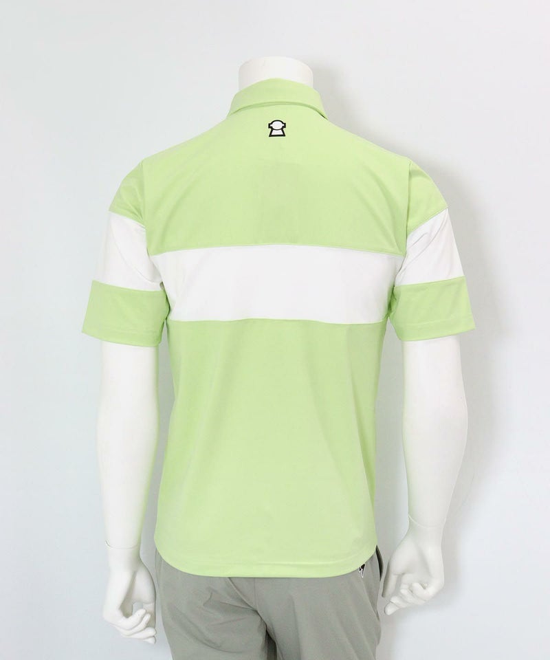 【メンズ】UV冷感バイカラーポロシャツ(ライトグリーン)後ろ