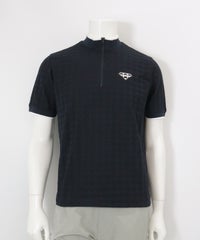 【メンズ】千鳥柄ハーフジッププルオーバー(ネイビー)