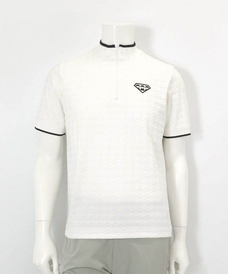 【メンズ】千鳥柄ハーフジッププルオーバー(ホワイト)