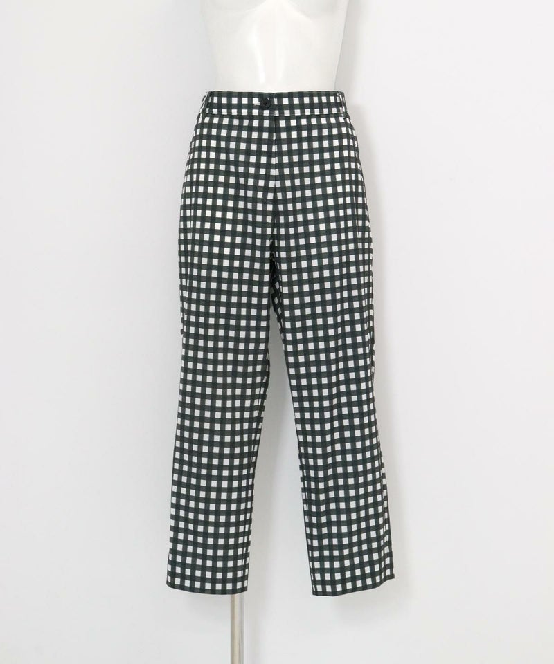 通気速乾チェック柄パンツ(ブラック)