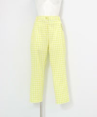 通気速乾チェック柄パンツ(ライトイエロー)