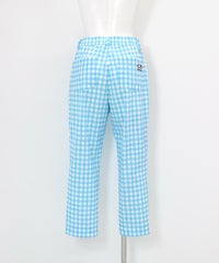 通気速乾チェック柄パンツ(ライトブルー)後ろ