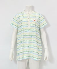 メッシュ波柄UVプルオーバー(ホワイト×グリーン)