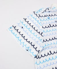 袖(ホワイト×ブルー)