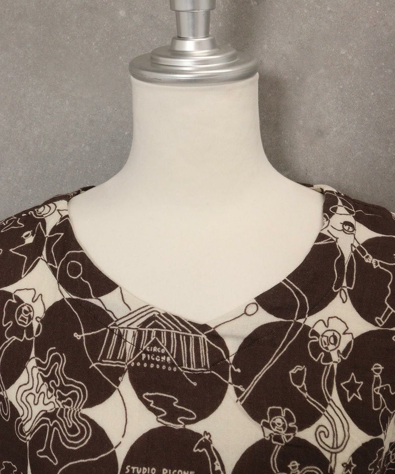 首元(ベージュ×ブラウン)