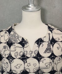 首元(ブラック×ベージュ)