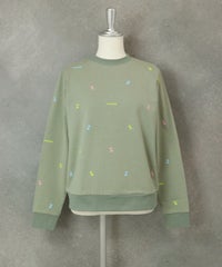 ミニプリント裏毛スウェット（カーキ）