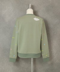 ミニプリント裏毛スウェット 後ろ（カーキ）