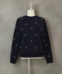 ミニプリント裏毛スウェット（ネイビー）