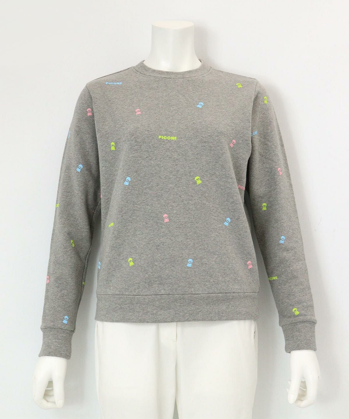 ミニプリント裏毛スウェット（グレー）