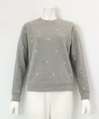 ミニプリント裏毛スウェット（グレー）