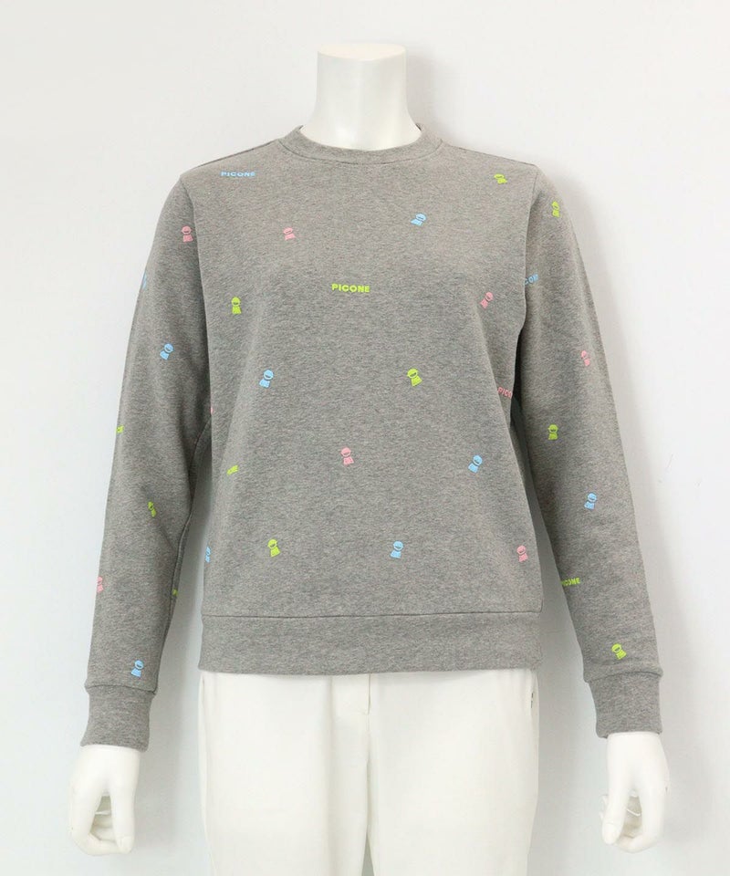 ミニプリント裏毛スウェット（グレー）