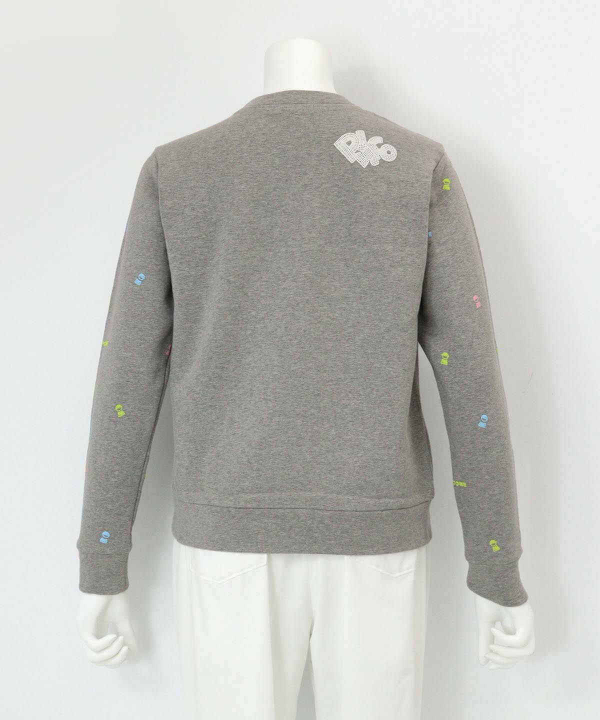 ミニプリント裏毛スウェット 後ろ（グレー）