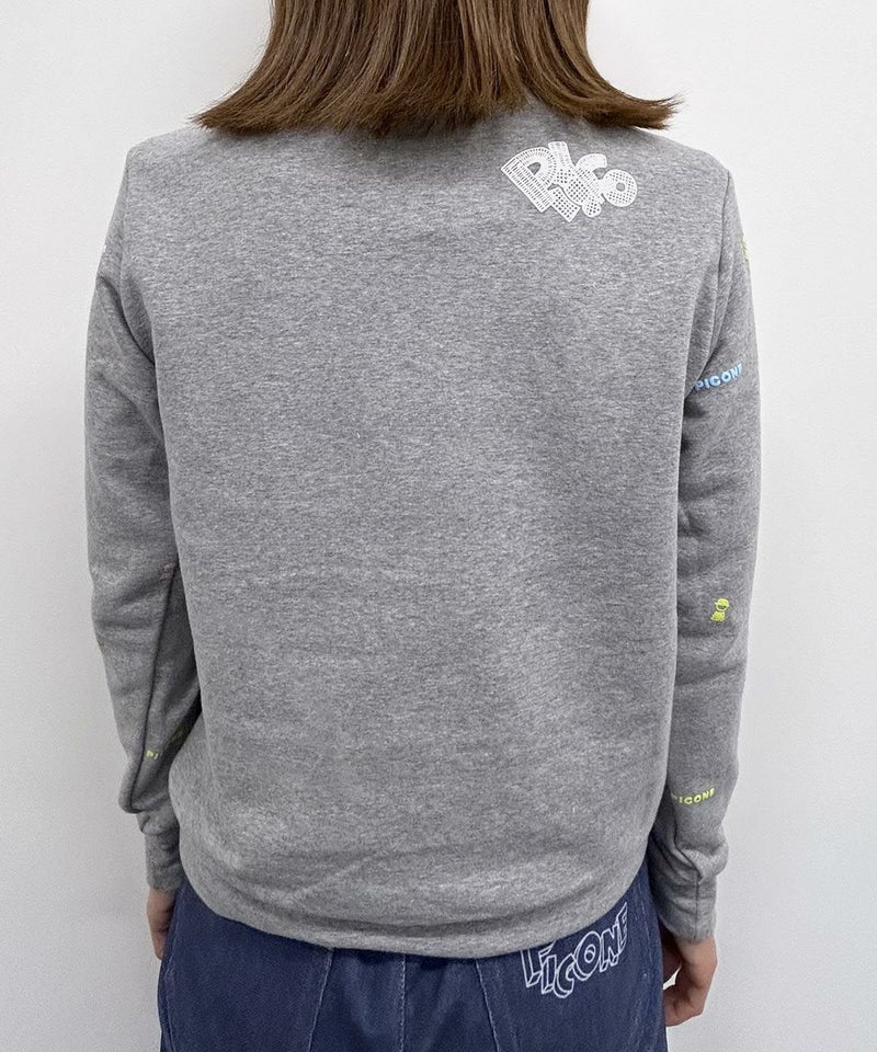 ミニプリント裏毛スウェット(グレー)着用イメージ