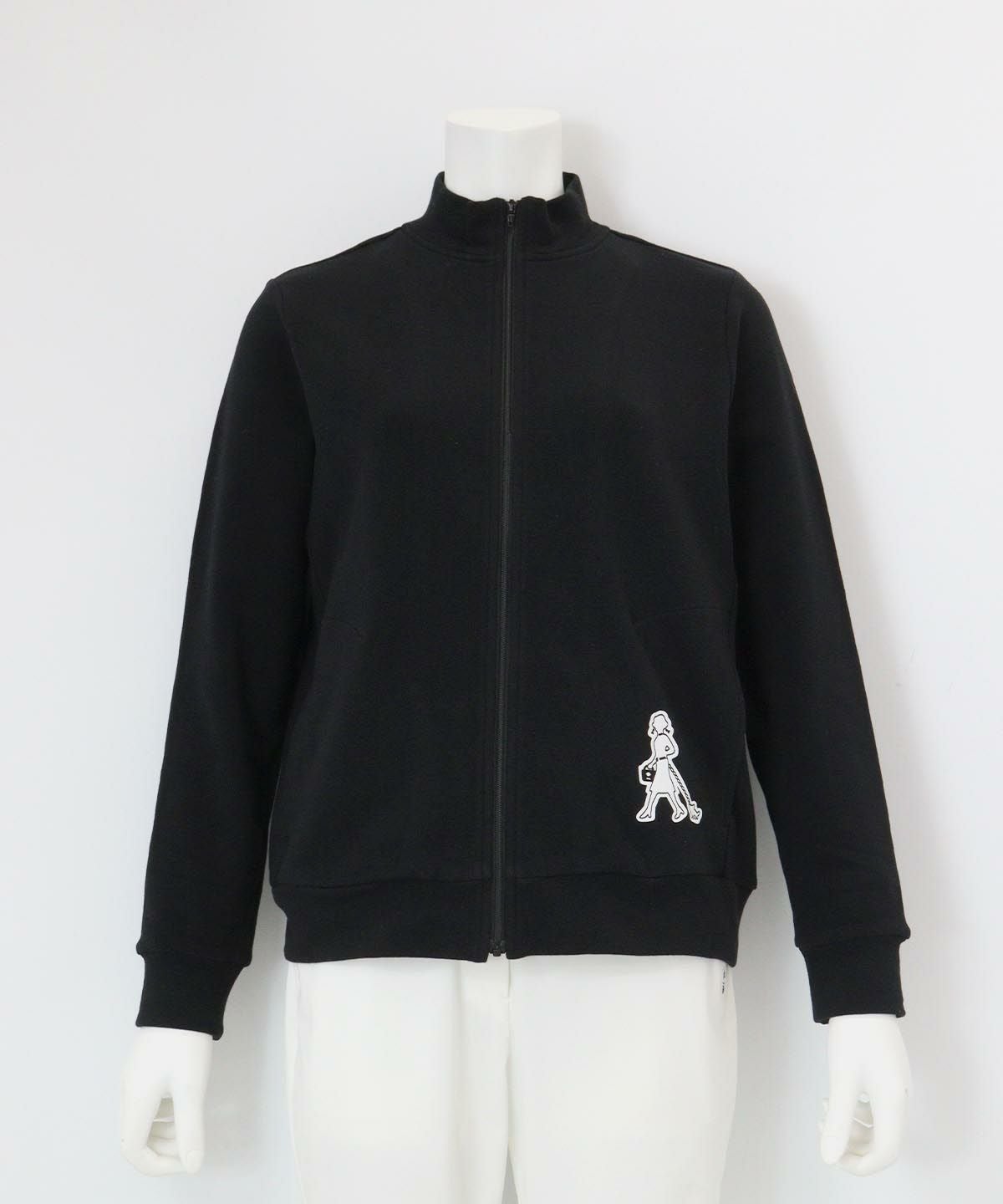 裏毛ハイネックジップスウェット（ブラック）