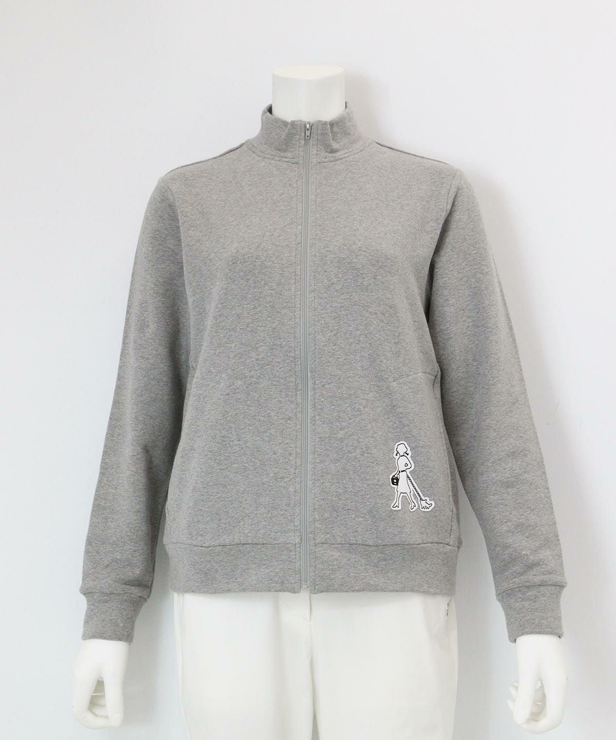 裏毛ハイネックジップスウェット（グレー）