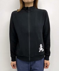 裏毛ハイネックジップスウェット(ブラック)着用イメージ