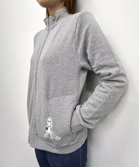 裏毛ハイネックジップスウェット(グレー)着用イメージ