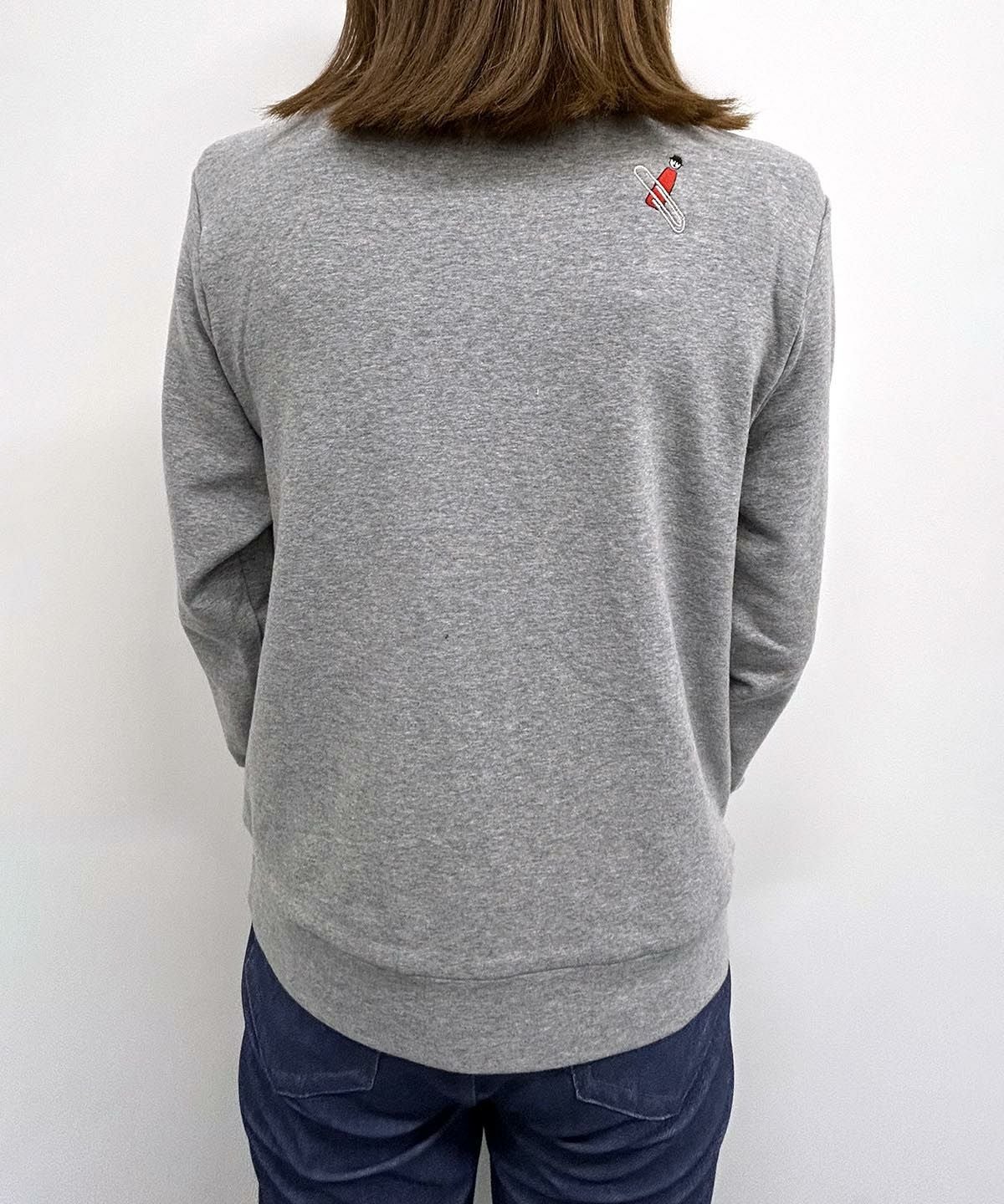 裏毛ハイネックジップスウェット(グレー)着用イメージ