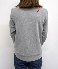 裏毛ハイネックジップスウェット(グレー)着用イメージ