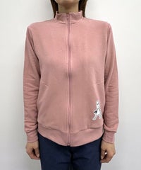 裏毛ハイネックジップスウェット(ピンク)着用イメージ