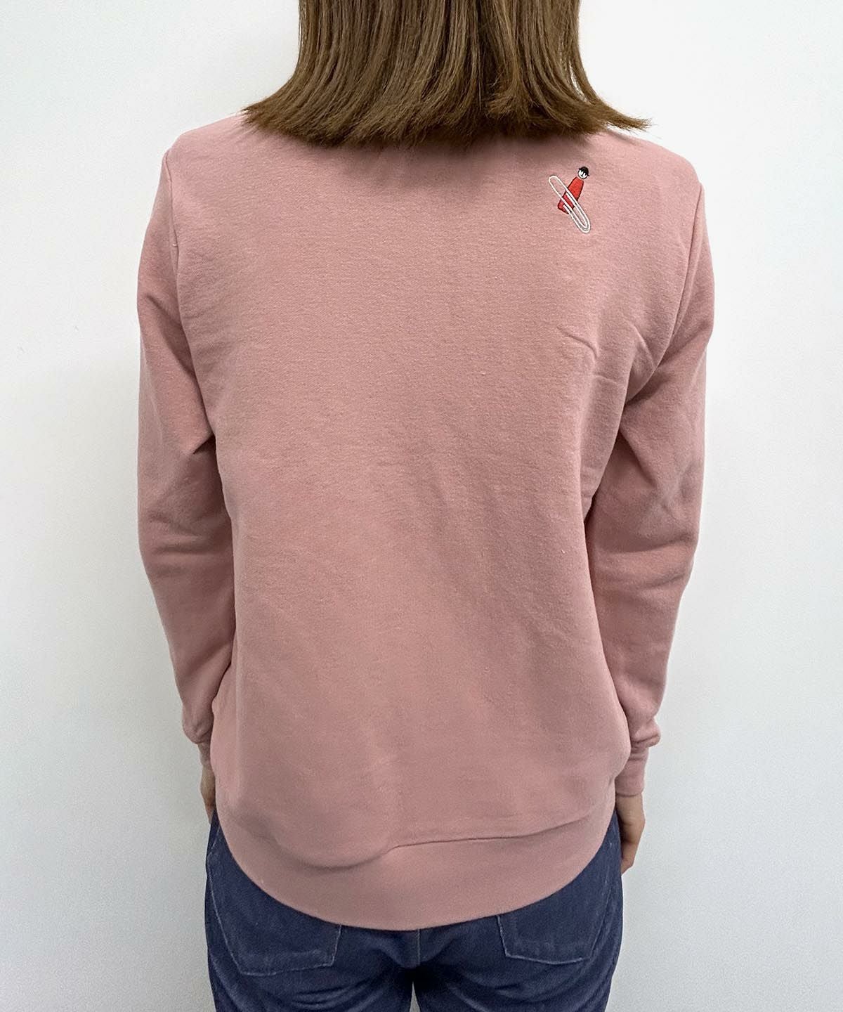 裏毛ハイネックジップスウェット(ピンク)着用イメージ