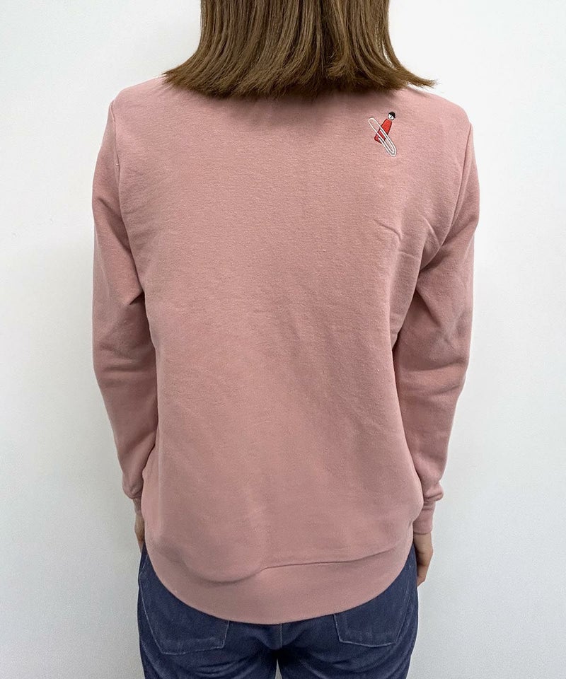 裏毛ハイネックジップスウェット(ピンク)着用イメージ