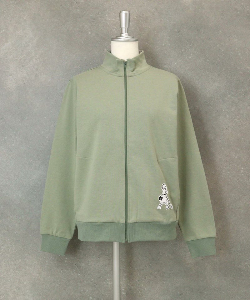 裏毛ハイネックジップスウェット（カーキ）