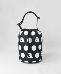 ビッグドット柄保冷バッグ後(ブラック)