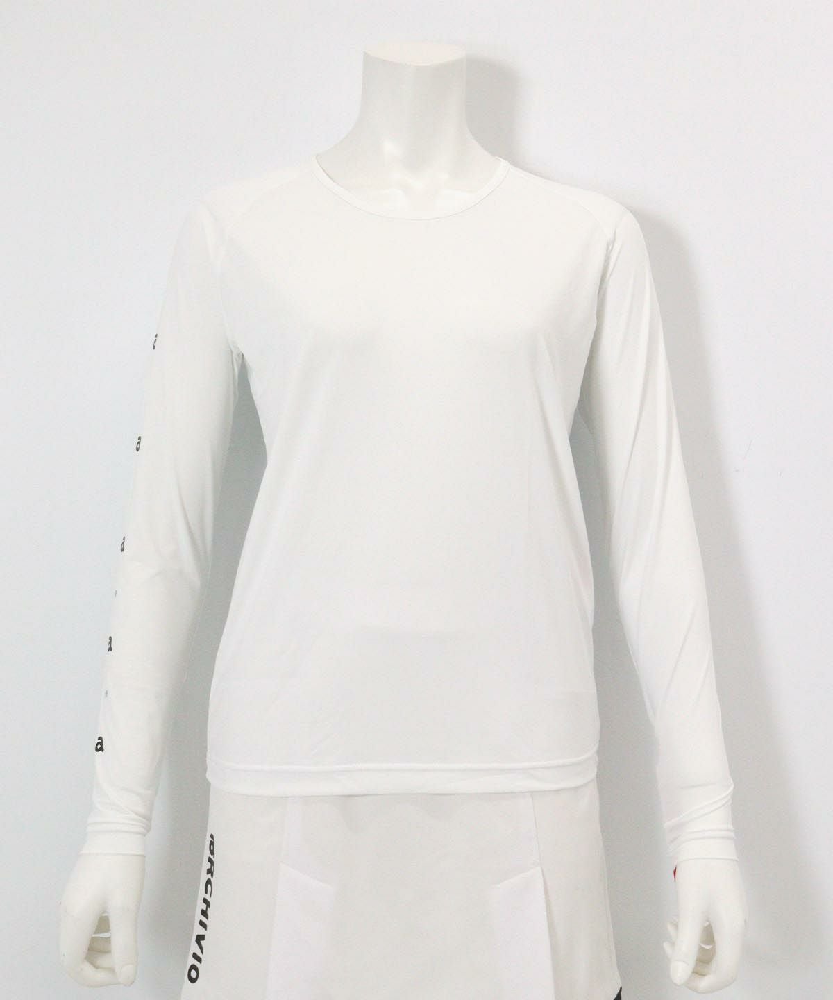 冷却素材クルーネックインナー(ホワイト)