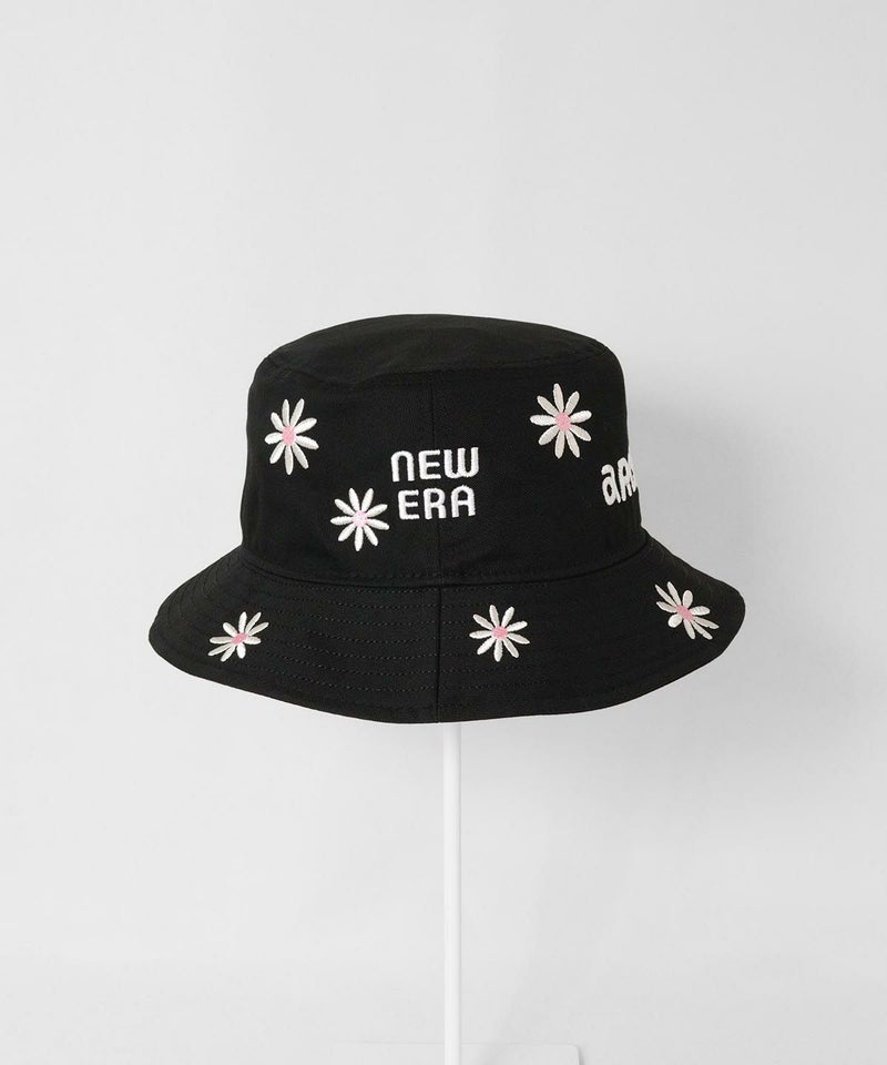 花柄刺繍バケハ (NEW ERAコラボ)ブラック