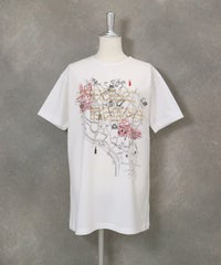 【オンラインストア・店舗限定商品】UV冷感地図イラストTシャツ(ホワイト)