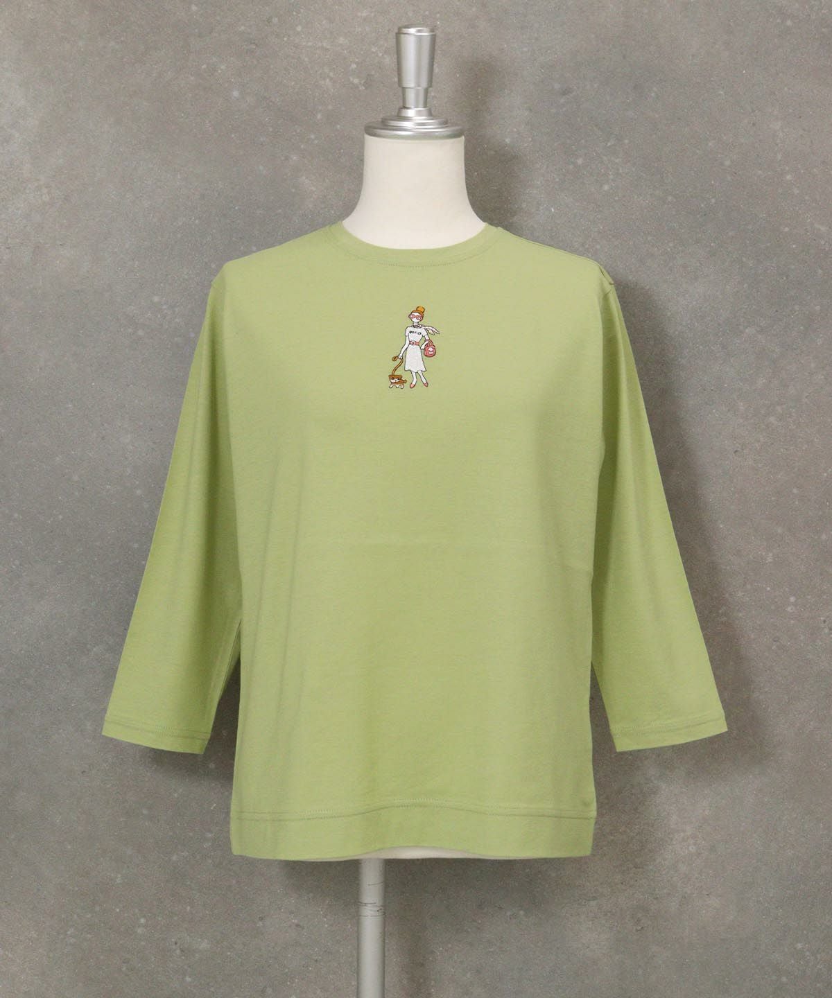 【オンラインストア・店舗限定商品】UV冷感七分袖刺繍Tシャツ(グリーン)