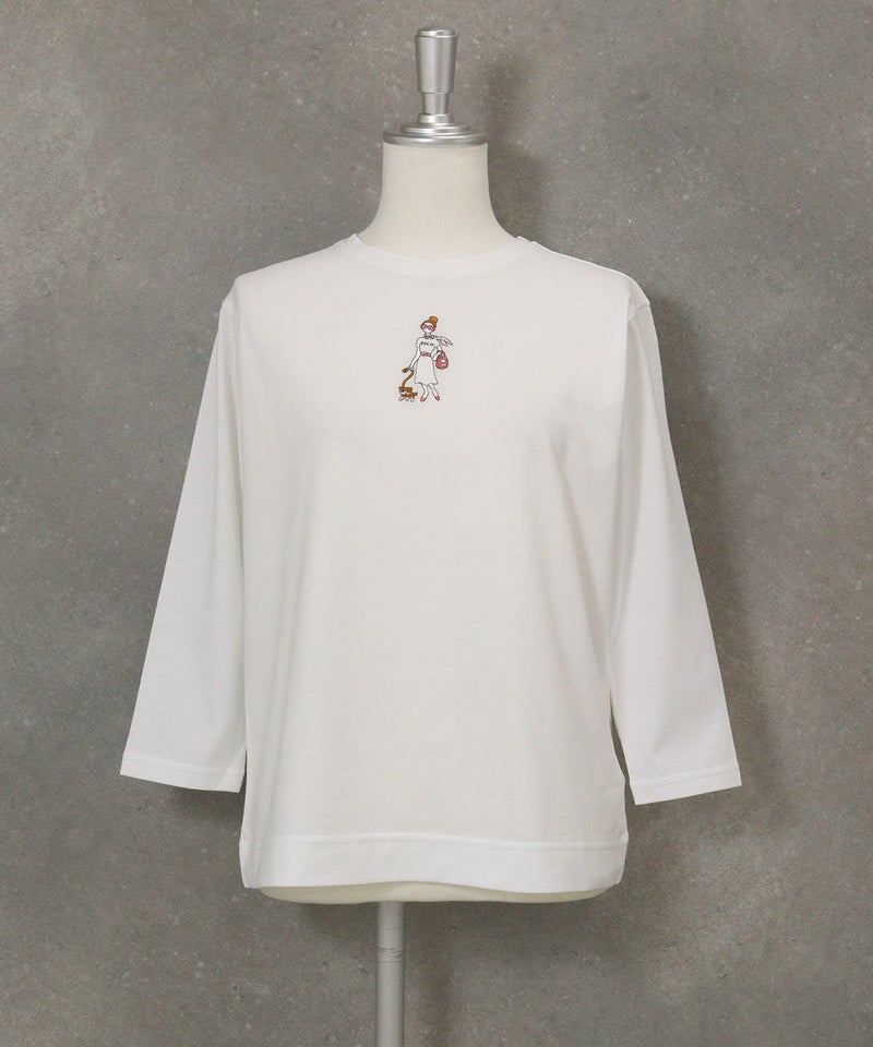 【オンラインストア・店舗限定商品】UV冷感七分袖刺繍Tシャツ(ホワイト)