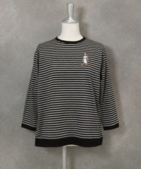 【オンラインストア・店舗限定商品】冷感ボーダー七分袖Tシャツ(ブラック)