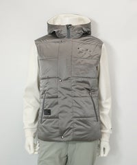 【メンズ】異素材切替中綿撥水ブルゾン(グレー)前