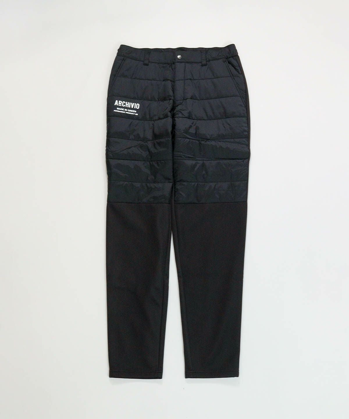 【メンズ】異素材切替撥水パンツ(ブラック)前