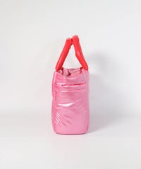 メタリック中綿カートバッグ(ピンク)横